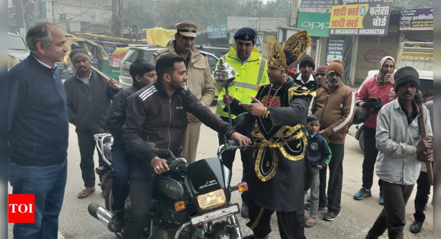 'Yamraj' on Gurgaon roads for traffic awareness campaign