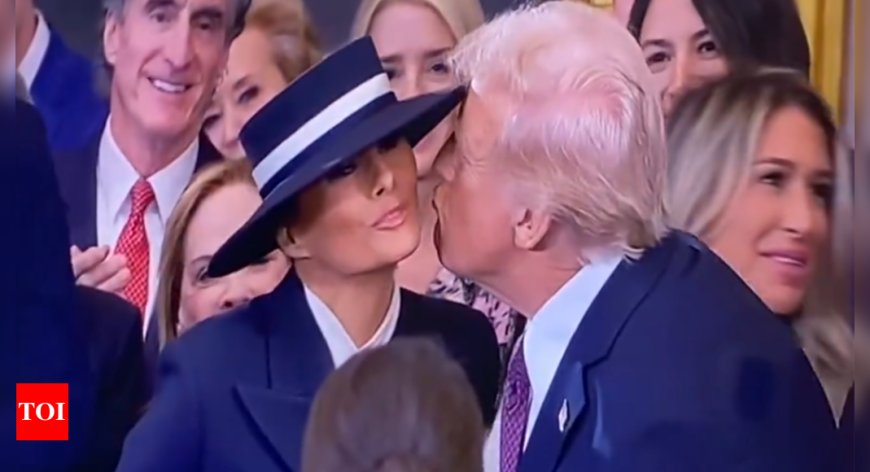 Trump Inauguration: US president goes to kiss Melania, her BIG hat gets in the way - Video