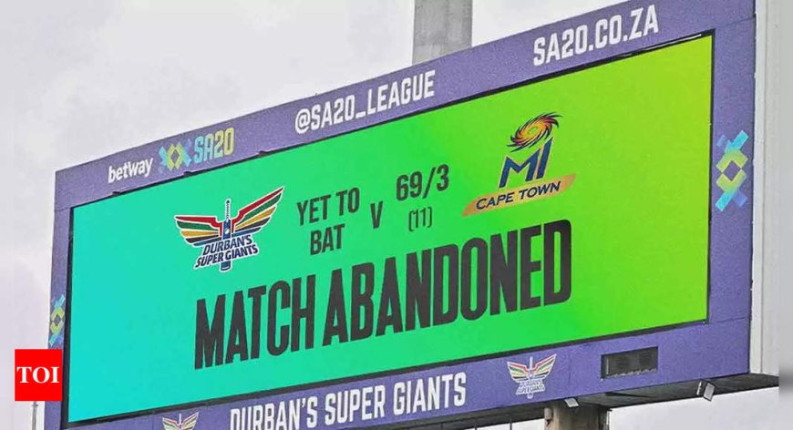 SA20: MI Cape Town playoffs hopes strengthen after washout against Durban Super Giants