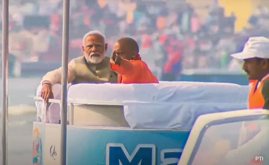 Watch: PM Modi's Boat Ride With Yogi Adityanath At Maha Kumbh