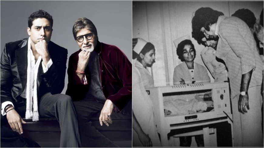 Amitabh Bachchan shares unseen picture from the day son Abhishek was born