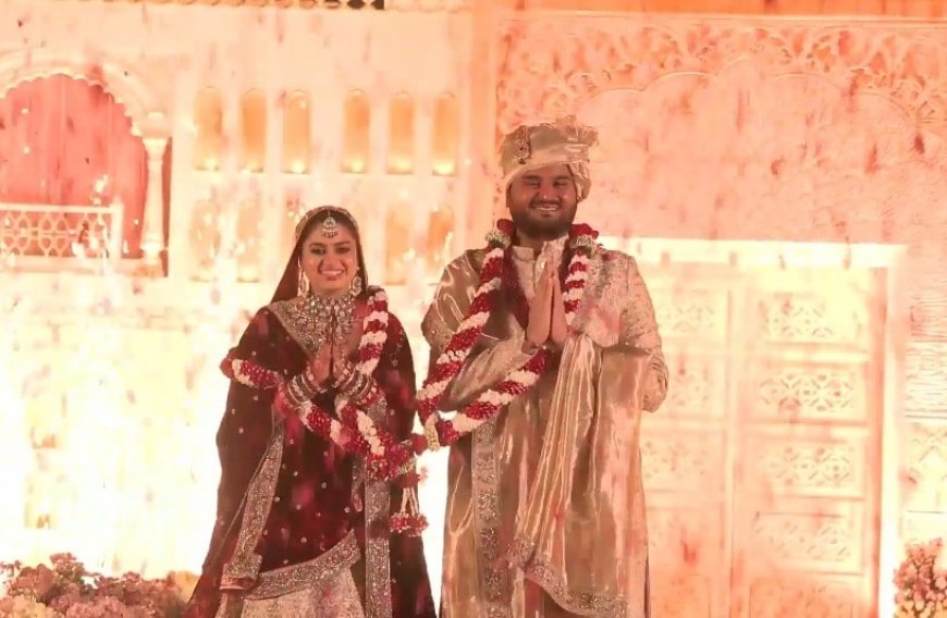 Watch: Diva Jaimin Shah's Bridal Entry At Wedding With Jeet Adani