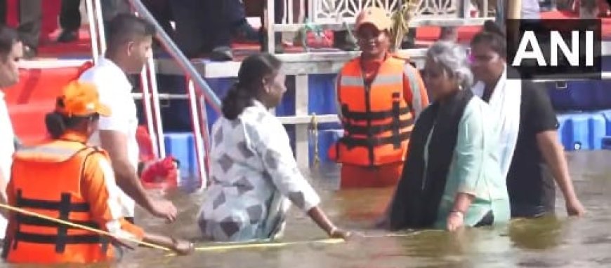 President Droupadi Murmu Takes Holy Dip At Maha Kumbh In UP's Prayagraj