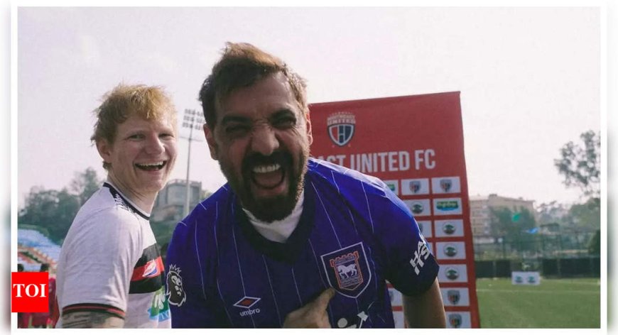 Ed Sheeran bonds with John Abraham over football during India visit