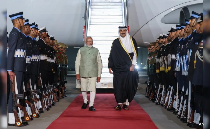 In Rare Gesture, PM Modi Receives "Brother" Emir Of Qatar At Airport