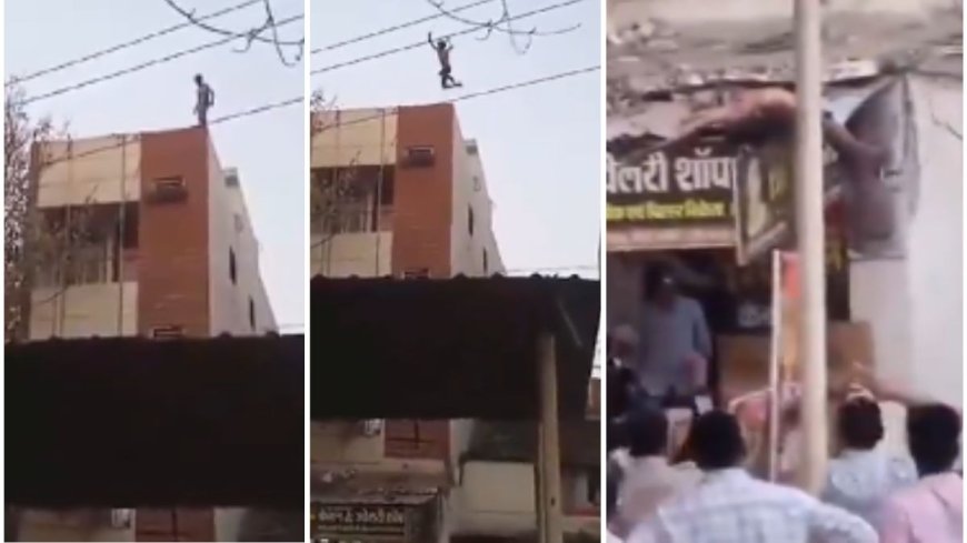 Man jumps off building, electrocuted, wakes up to hurl bricks at police in Chhattisgarh