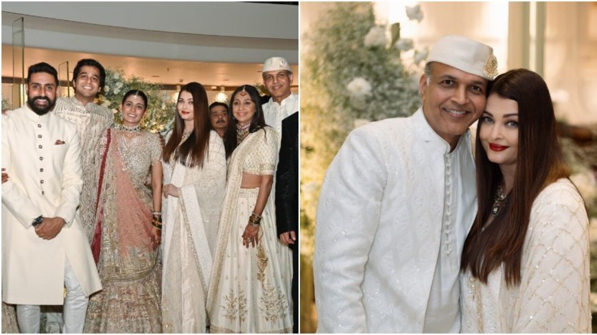 Aishwarya-Abhishek twin in ivory outfits at Ashutosh Gowariker's son's wedding bash