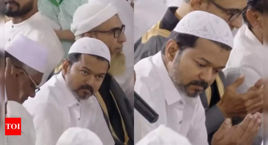 Thalapathy Vijay hosts Iftar party in Chennai during the holy month of Ramzan; wears skull cap while offering prayers