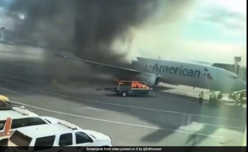 Video: American Airlines Plane Catches Fire At Denver Airport