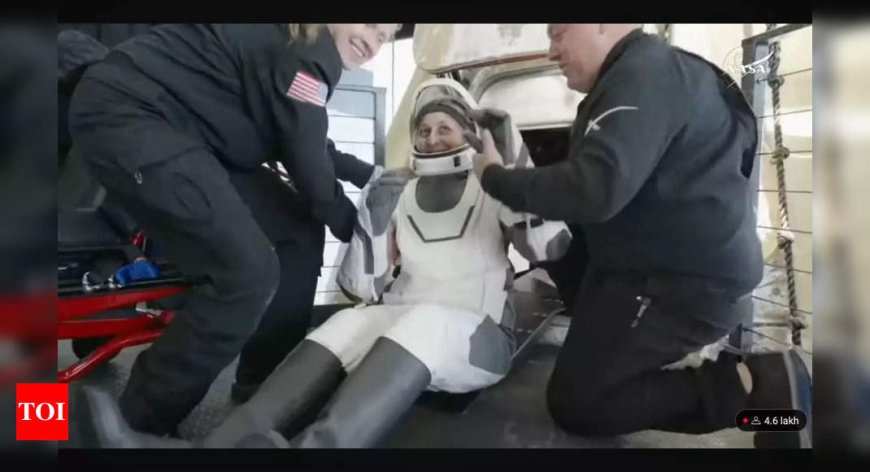 Watch: Sunita Williams smiles and waves after returning to Earth