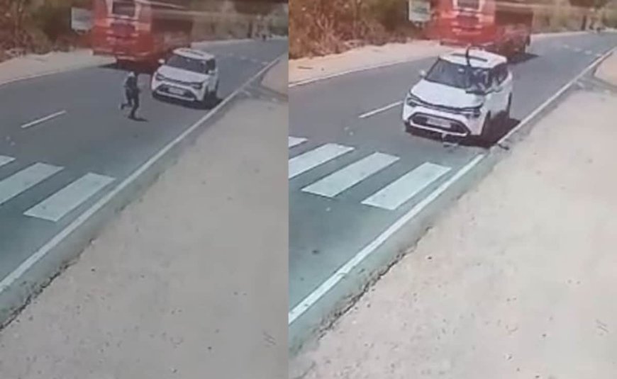 On Camera, Speeding SUV Hits Man Crossing Road In UP, He Survives