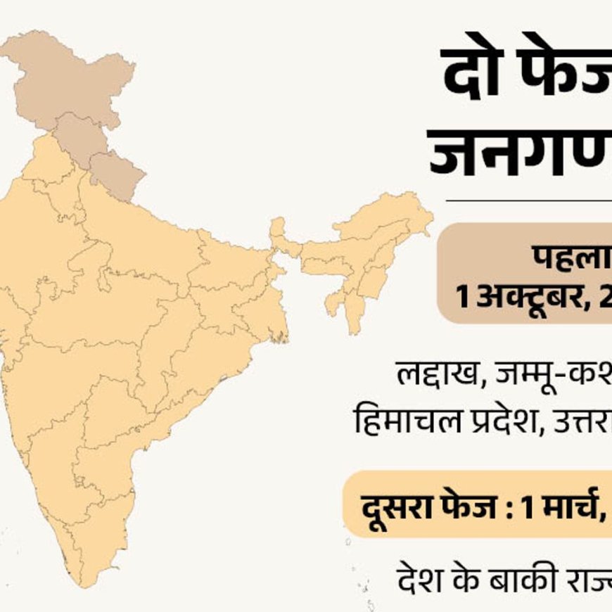 जनगणना का नोटिफिकेशन जारी:पहला फेज अक्टूबर-2026 से चार राज्यों में; बाकी राज्यों में 1 मार्च 2027 से