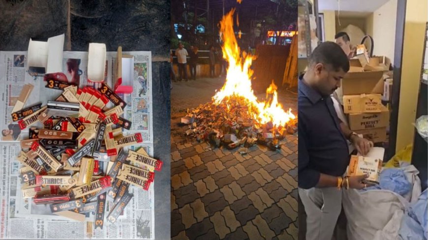 नशे के खिलाफ रायपुर पुलिस की बड़ी कार्रवाई : 200 से ज्यादा ठेलों-गुमटियों में छापा, हजारों गोगो पेपर, चिलम और प्रतिबंधित सामग्री जब्त, 11 पर FIR दर्ज