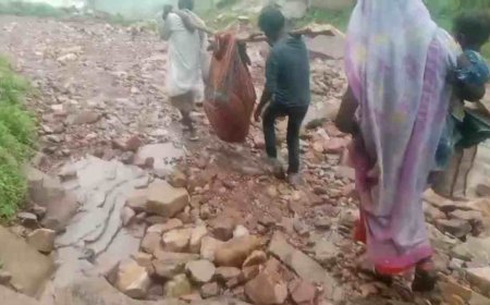 चित्रकूट के थरपहाड़ गांव की विदारक स्थिति, सड़क न होने से मरीजों को झोली में लादकर अस्पताल ले जाने पर मजबूर