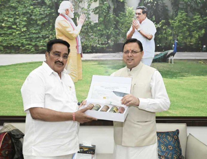 मुख्यमंत्री पुष्कर सिंह धामी और लोकसभा अध्यक्ष ओम बिड़ला की महत्वपूर्ण शिष्टाचार भेंट