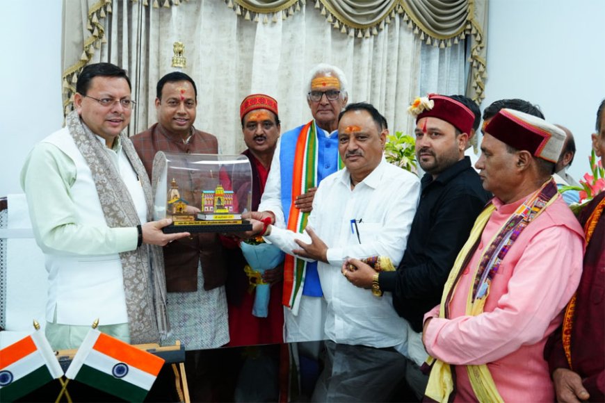 बद्री-केदार मंदिर समिति के प्रतिनिधिमंडल ने की सीएम से मुलाकात