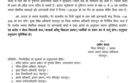 देहरादून में मौसम अलर्ट के बावजूद प्रशासन की लापरवाही, स्कूलों की छुट्टी में देरी
