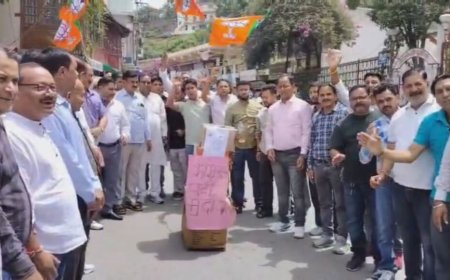 विधानसभा सत्र में हंगामा, भाजपा ने फूंका कांग्रेस का पुतला