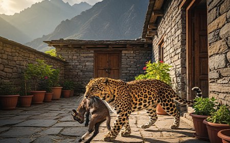 सिरसा में गुलदार का आतंक: घर के आंगन से बकरी उठाई, ग्रामीणों में हड़कंप