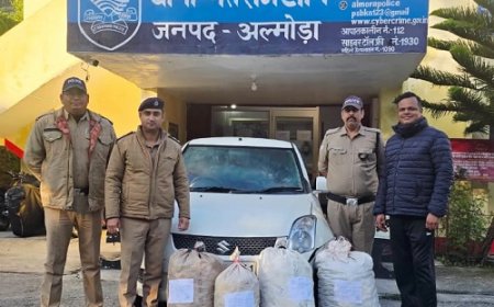अल्मोड़ा: 13 लाख रुपये से अधिक का गांजा पकड़ा, कार चालक फरार