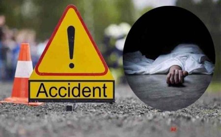 कार डिवाइडर से टकराकर खाई में गिरी, 2 लोगों की मौत