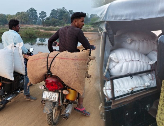 छत्तीसगढ़ में बिचौलियों की नई रणनीति: बाइक और ऑटो के जरिए अवैध धान परिवहन की चुनौती