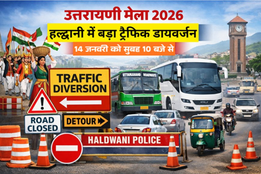 उत्तरायणी मेला 2026: शोभा यात्रा के चलते हल्द्वानी में बड़ा ट्रैफिक डायवर्जन