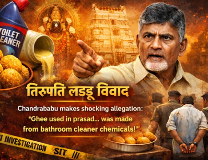 तिरुपति लड्डू पर विवाद, घी में बाथरूम क्लीनर के गंभीर आरोप