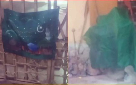 दुर्गा मंदिर में इस्लाम का झंडा: माता के त्रिशूल के पास रखा हरा कपड़ा, धार्मिक आस्था से छेड़छाड़ पर ग्रामीणों में आक्रोश