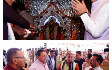 CM धामी ने PM मोदी के दौरे से पहले किया ग्राउंड निरीक्षण, डाट काली मंदिर में की पूजा