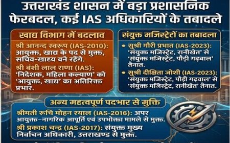 उत्तराखंड में बड़ा प्रशासनिक फेरबदल: IAS और PCS अधिकारियों के तबादले