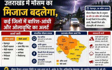 उत्तराखंड में मौसम का मिजाज बदलेगा, भारी बारिश और आंधी का अलर्ट