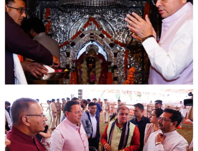 CM धामी ने PM मोदी के दौरे से पहले किया ग्राउंड निरीक्षण, डाट काली मंदिर में की पूजा