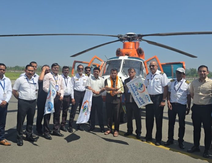हेली सेवा: पंतनगर से नौकुचियाताल के लिए पहली उड़ान हुई रवाना