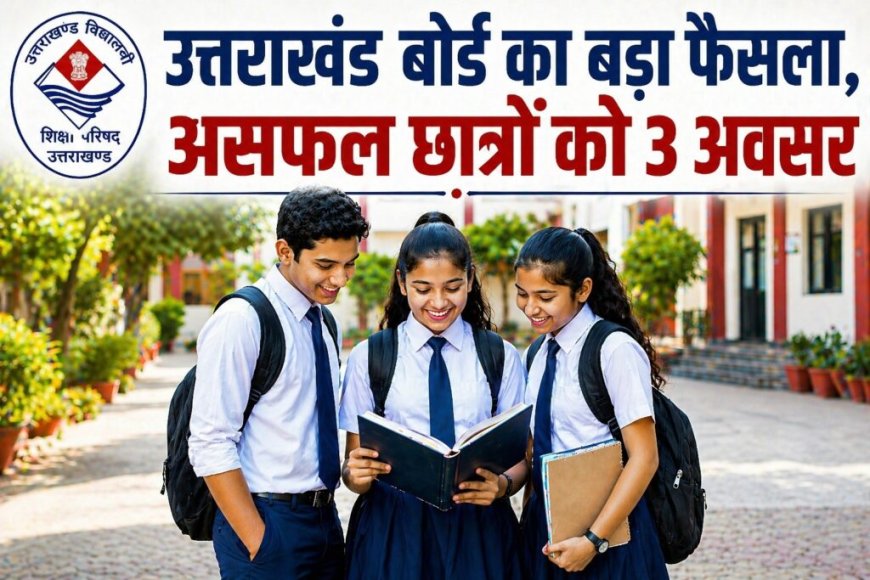 उत्तराखंड बोर्ड का नया निर्णय, असफल छात्रों को तीन बार पास होने का मौका