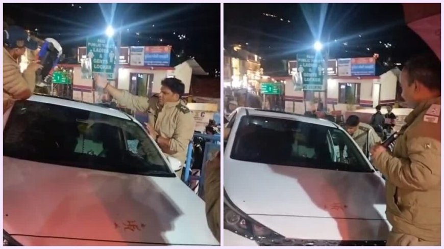मसूरी में फर्जी वीआईपी कल्चर पर पुलिस की कड़ी कार्रवाई, लग्जरी कार को किया सीज
