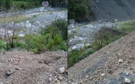 एनजीटी नियमों की उड़ी धज्जियां: नदी किनारे फेंका सैकड़ों टन मलबा