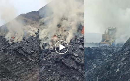 कोरबा में SECL के कोयला स्टॉक में आग पर काबू पाने की कोशिश जारी