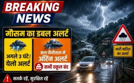 उत्तराखंड में मौसम का खतरनाक रुख: अगले तीन घंटे भारी बारिश और ‘ऑरेंज अलर्ट’, नैनीताल स्कूल बंद
