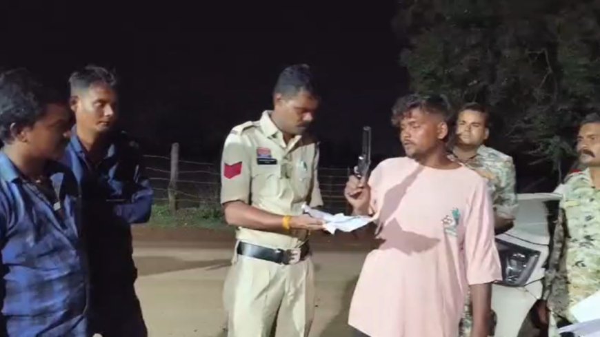 बेमेतरा: कट्टा दिखाकर बाजार में दहशत फैलाने वाले युवक को पुलिस ने गिरफ्तार किया