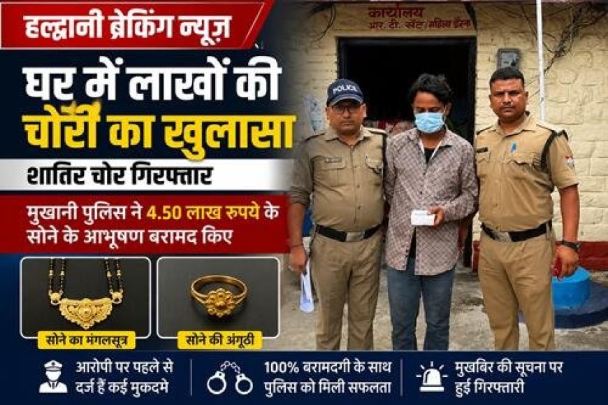 हल्द्वानी में लाखों की चोरी का पर्दाफाश, शातिर चोर जेल में