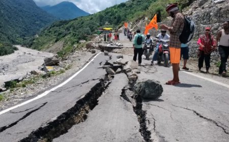 गंगोत्री हाईवे पर भू-धंसाव का नया संकट, पापड़गाड़ में दरारें बढ़ने से यातायात चार घंटे प्रभावित