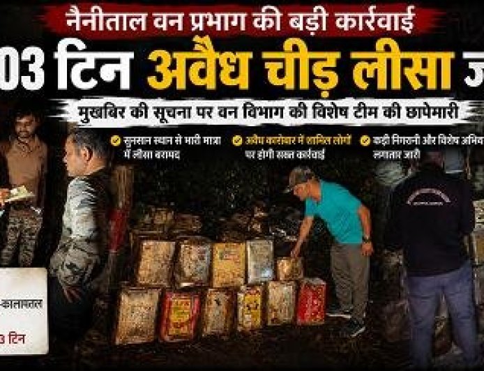 नैनीताल: अवैध चीड़ लीसा कारोबार का बड़ा खुलासा, 203 टिन लकड़ी बरामद