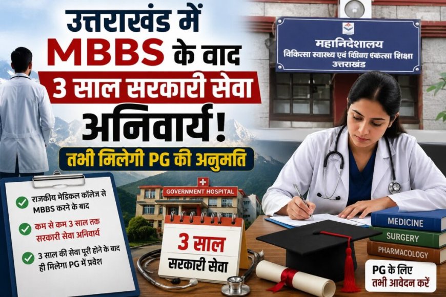 उत्तराखंड में MBBS के बाद तीन साल सरकारी सेवा अनिवार्य, PG प्रवेश की मिलेगी अनुमति