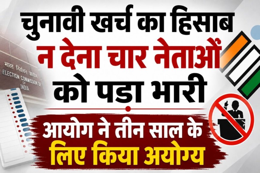 चुनावी खर्च का हिसाब न देना चार नेताओं को पड़ा भारी, आयोग ने तीन साल के लिए किया अयोग्य