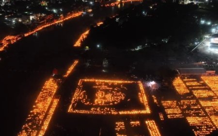 2100 दीपों से जगमगाया यमुना तट, हरिपुर कालसी में धार्मिक आयोजन
