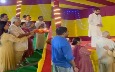 महाष्टमी पर तेज प्रताप के घर पहुंचे लालू यादव, रोहिणी-मीसा भी साथ, नजर नहीं आए तेजस्वी और राबड़ी