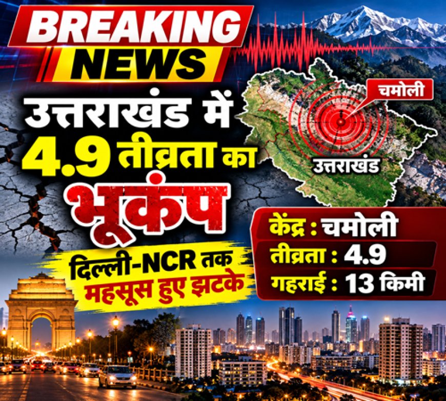 उत्तराखंड में 4.9 की तीव्रता का भूकंप, चमोली केंद्र; दिल्ली-NCR में भी महसूस हुए झटके