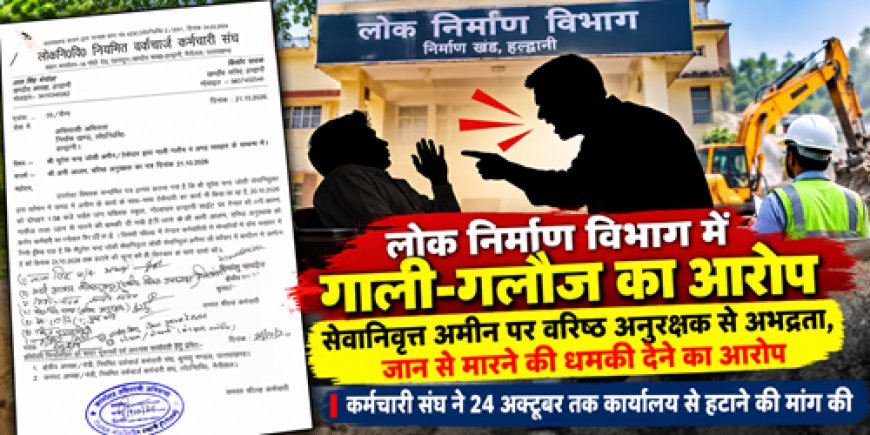 हल्द्वानी बिग ब्रेकिंग : PWD के कर्मचारी से गाली-गलौज और जान से मारने की धमकी